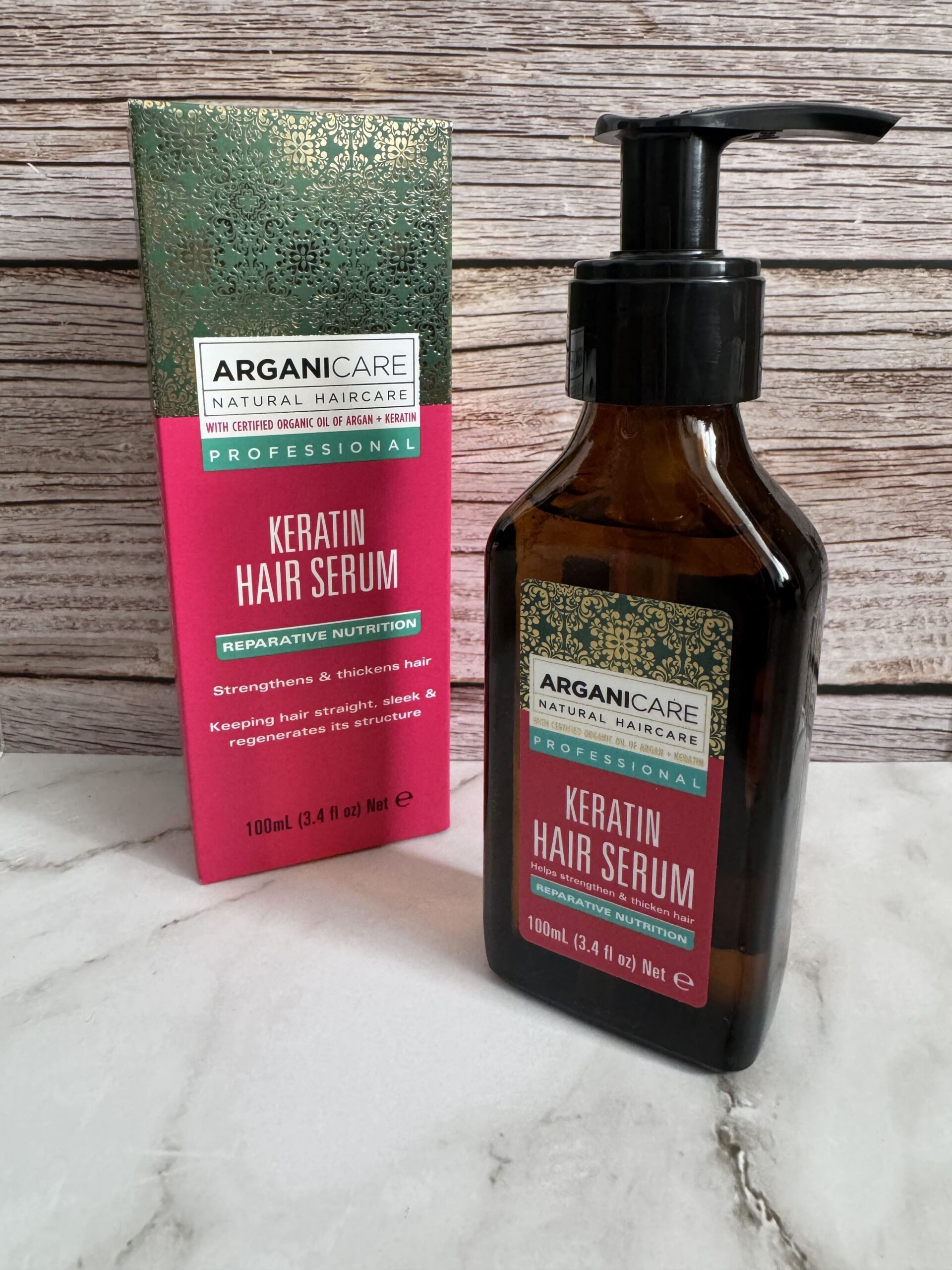 Sérum a la kératine arganicare nourrissante et protectrice avant coiffage