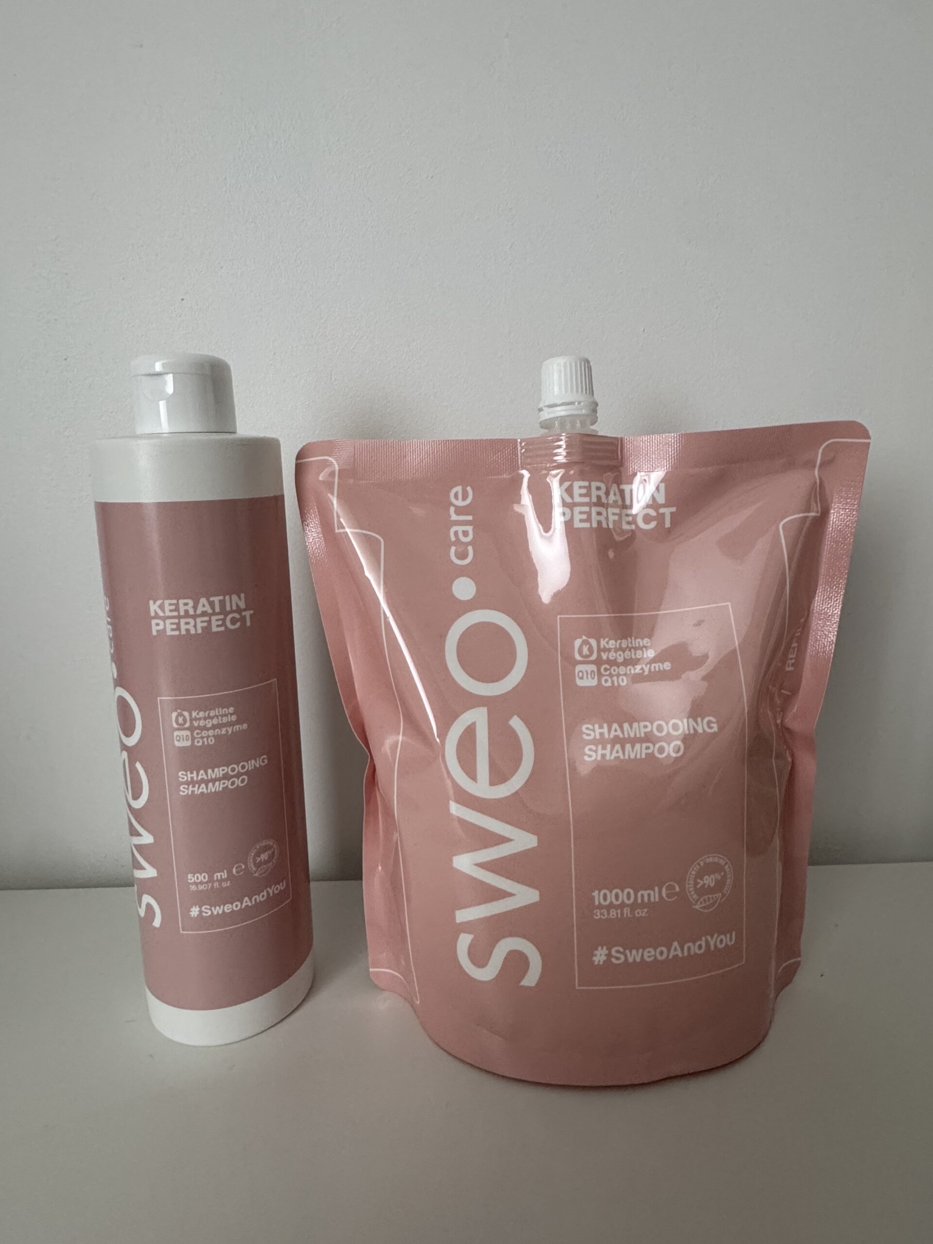 duo shampooing 500 ml + recharge 1L keratin perfect