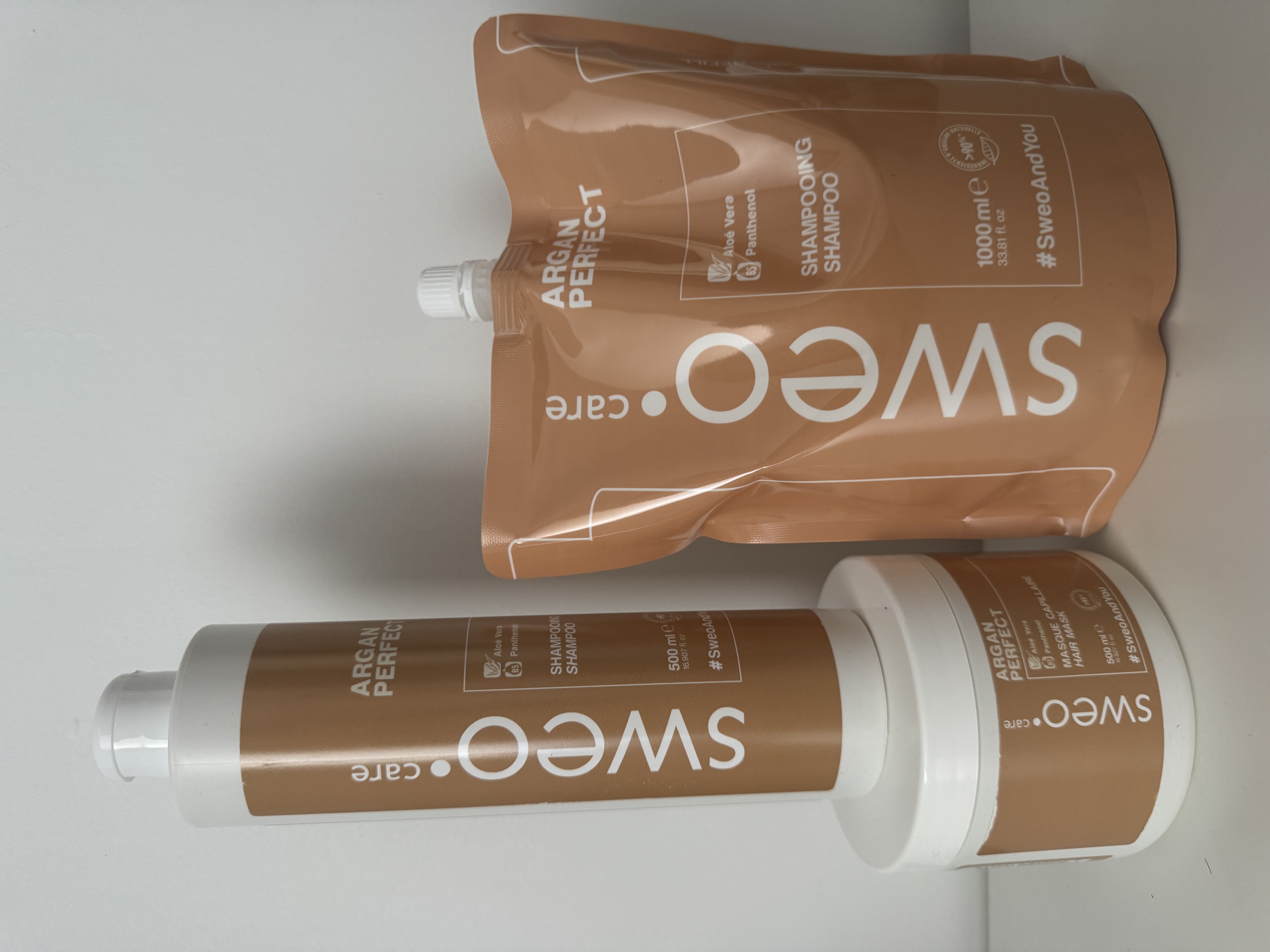 trio shampooing 500 ml recharge 1L masque 500ml